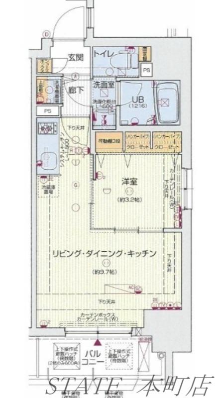 レオンコンフォート北浜(1LDK/13階)の間取り写真