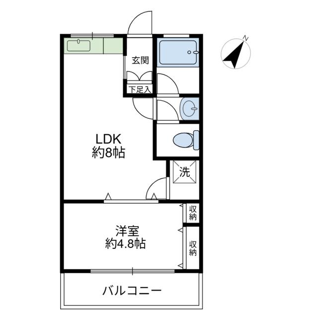 小林マンション(1LDK/1階)の間取り写真