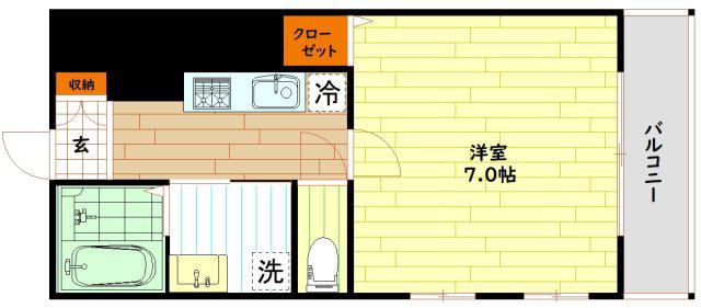レオン京橋(1K/1階)の間取り写真