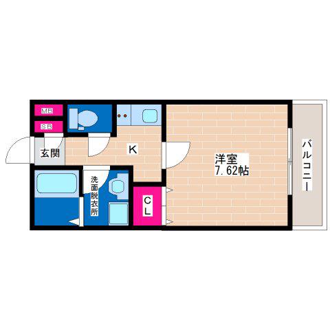 アリエッタ平野(1K/2階)の間取り写真
