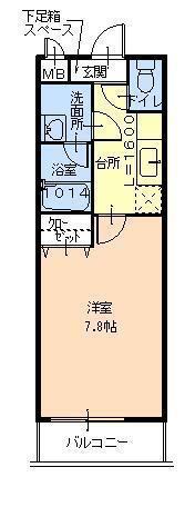 フジパレス堺鳳東Ⅱ番館(1K/1階)の間取り写真