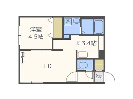 VIA LATTEA 美園(1LDK/1階)の間取り写真