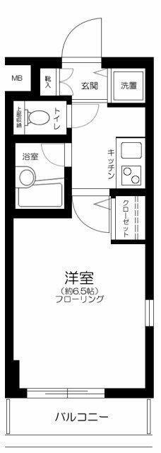 プレール・ドゥーク東新宿(1K/1階)の間取り写真