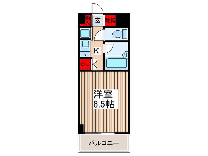 パークシティ東浦和(1K/2階)の間取り写真