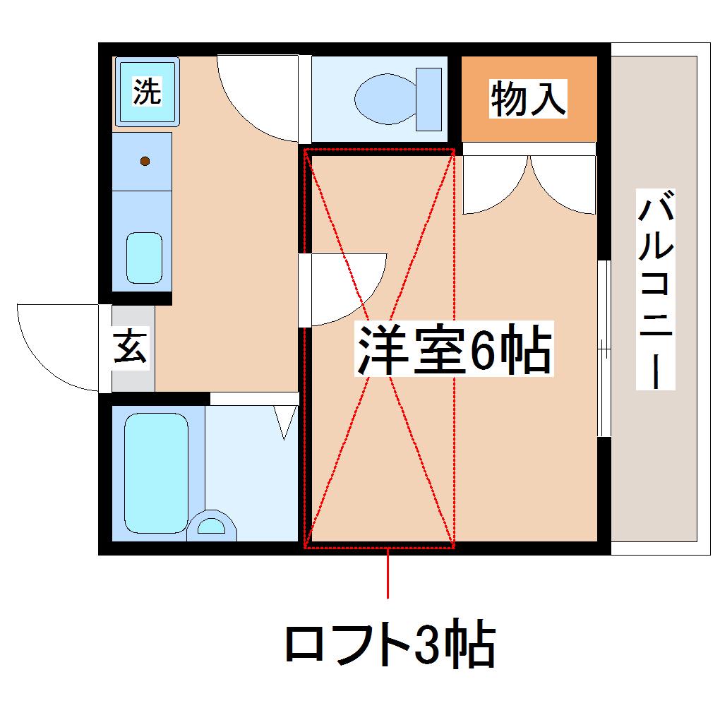 HILL GOOD (1K/1階)の間取り写真