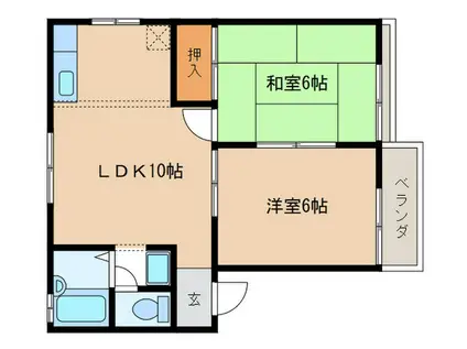 パストラル名塚(2LDK/2階)の間取り写真