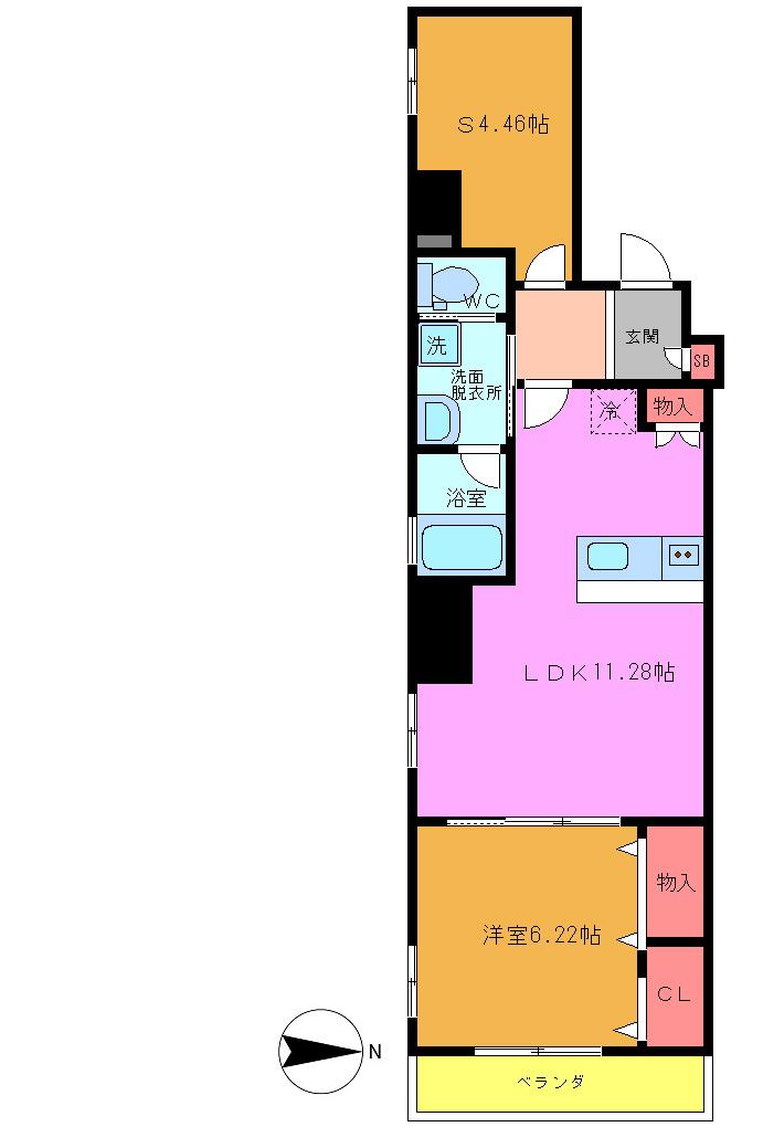I-GATE(1SLDK/4階)の間取り写真