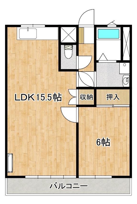 フラットT(1LDK/1階)の間取り写真