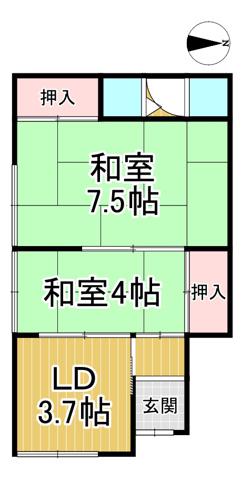 立花文化(2DK/1階)の間取り写真