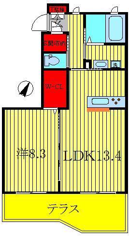 ベル コリーヌ I(1LDK/1階)の間取り写真