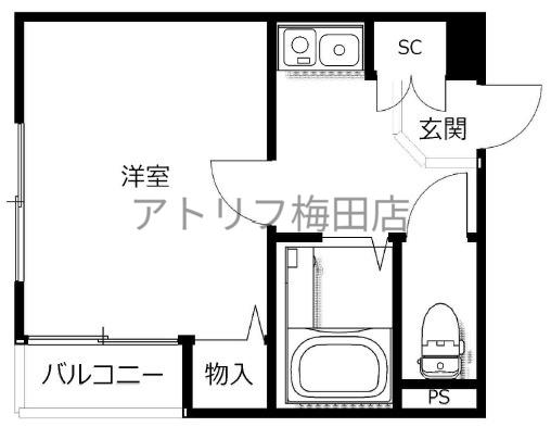 エースハイツ玉川(1K/2階)の間取り写真