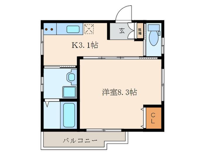 MEMOIRS塚口イースト(1K/1階)の間取り写真