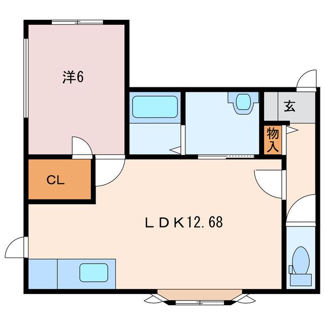 IMKハウス(1LDK/1階)の間取り写真