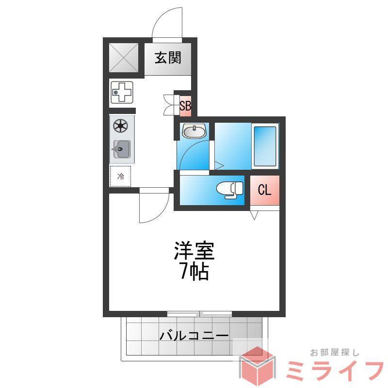 MPLAZA今里弐番館(1K/8階)の間取り写真