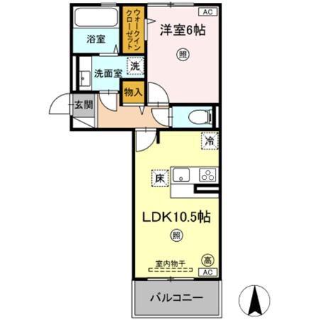 ソレイユハイム(1LDK/1階)の間取り写真