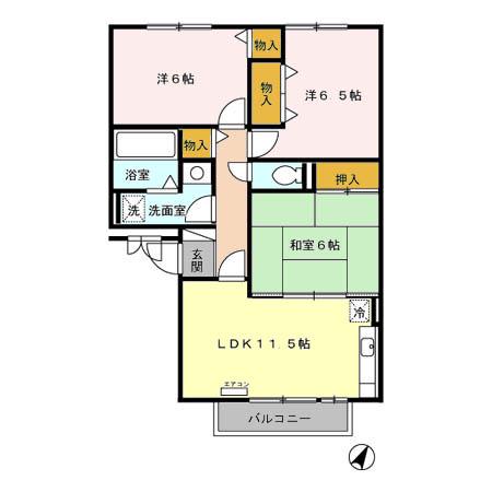 プライムステージ平島 302(3LDK/3階)の間取り写真
