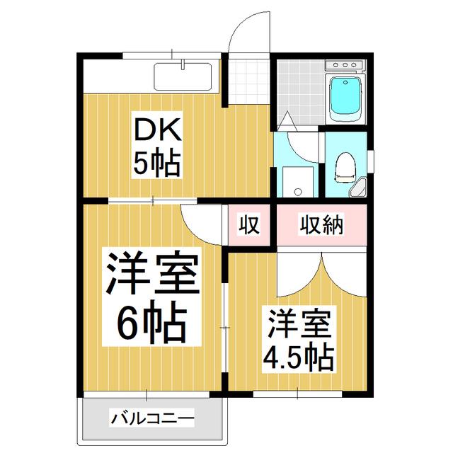 サンハイツ(2DK/2階)の間取り写真