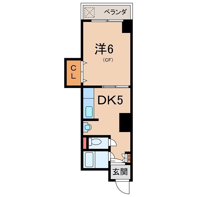 東都向島コーポ(1DK/1階)の間取り写真