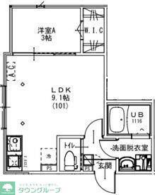 KEIAI RESIDENCE 元山I(1LDK/1階)の間取り写真