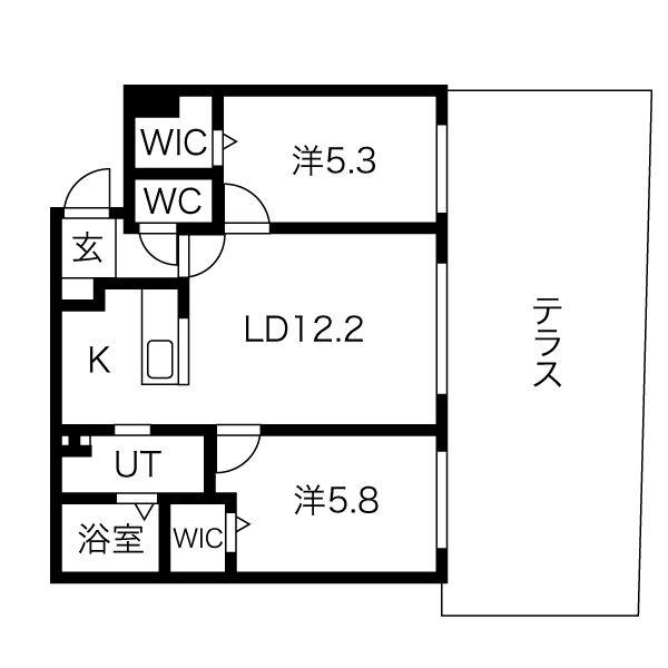 CLASSE N32(2LDK/1階)の間取り写真