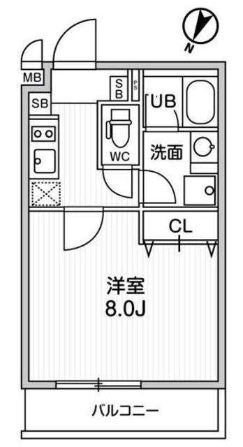 ALTERNA北品川(1K/3階)の間取り写真