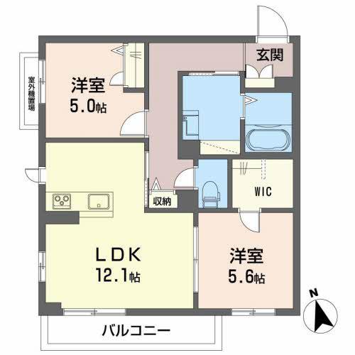 ベレオ上中島(2LDK/3階)の間取り写真