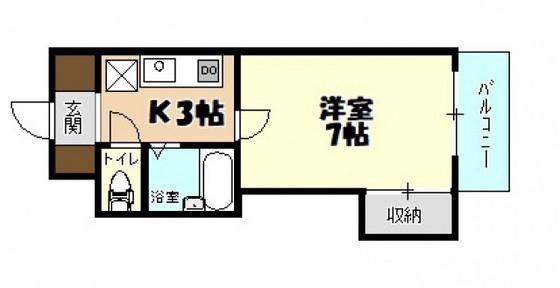 EPOCH21(1K/1階)の間取り写真