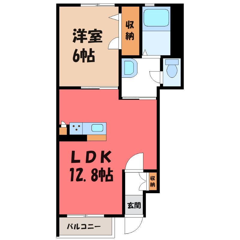 フィナンツェーラ C(1LDK/1階)の間取り写真