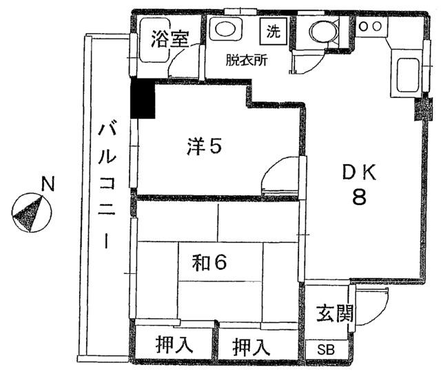 千石ハイツ(2DK/3階)の間取り写真