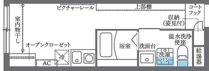 COCOCUBE東蒲田(ワンルーム/2階)の間取り写真