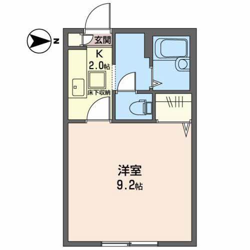 サンフラワー八幡(1K/1階)の間取り写真