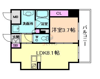 コーストヒルズ(1LDK/10階)の間取り写真
