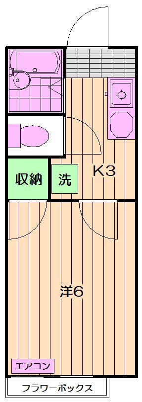 ベルエポック(1K/1階)の間取り写真