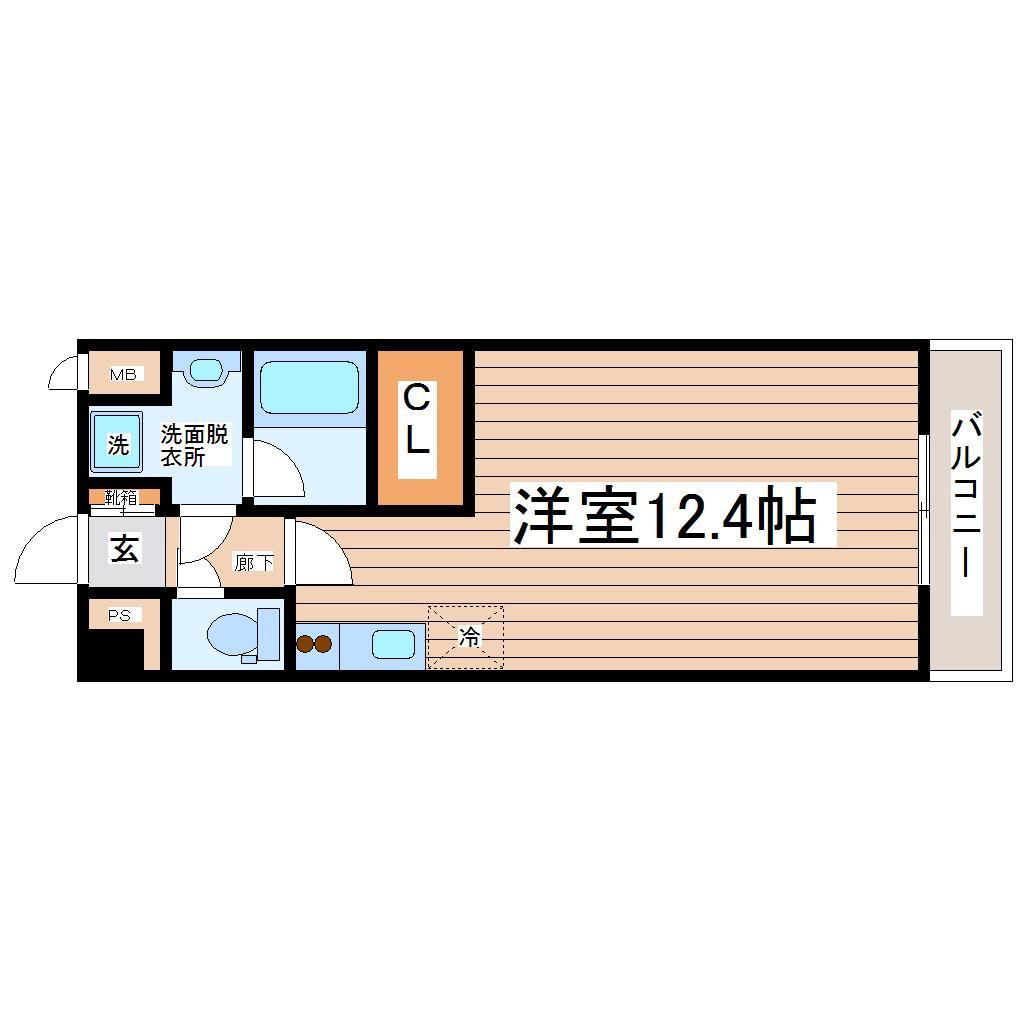 アーバンフラッツ小田原(ワンルーム/2階)の間取り写真