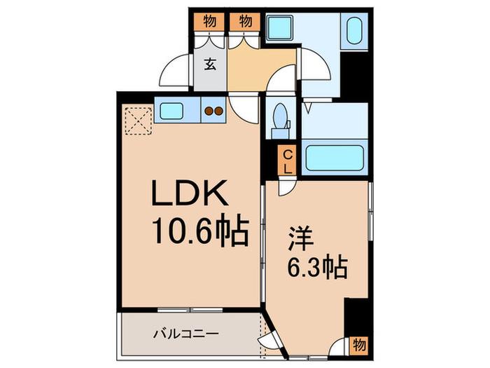 ヒューリックレジデンス茗荷谷(1LDK/2階)の間取り写真