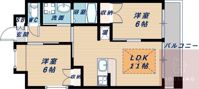 第20関根マンション(2LDK/12階)の間取り写真