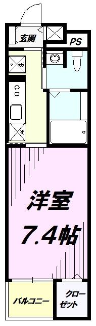 ブルージュ(1K/1階)の間取り写真