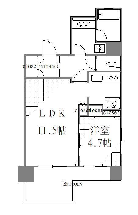 CITY SPIRE三ノ輪(1LDK/6階)の間取り写真