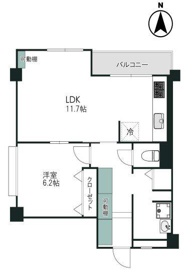 三栄ビル(1LDK/2階)の間取り写真