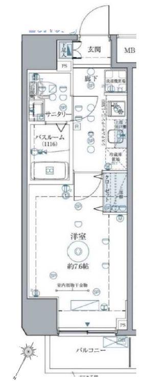 クレヴィスタ西巣鴨(1K/9階)の間取り写真