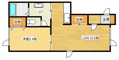 ヴェルソー(1LDK/1階)の間取り写真