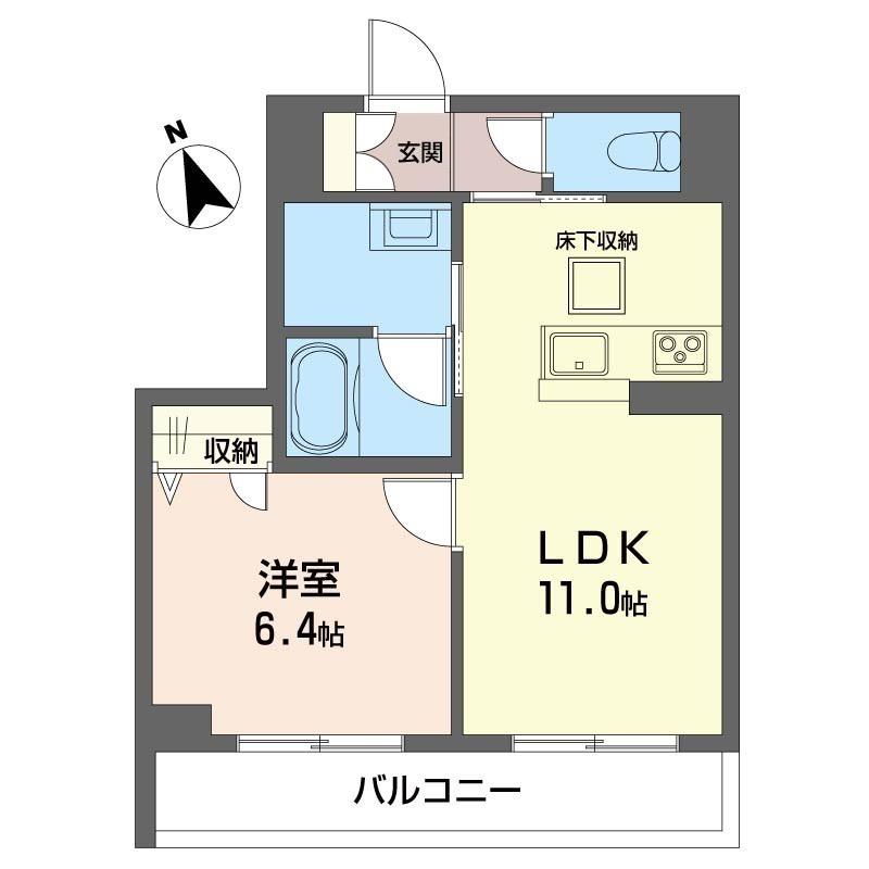 メゾンセキバ(1LDK/1階)の間取り写真