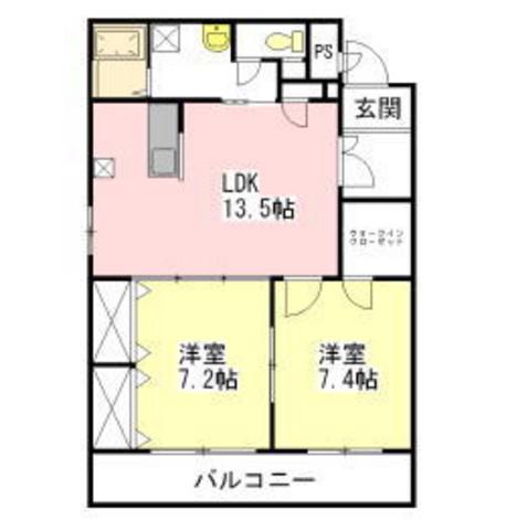 グラン・シエル弐番館(2LDK/3階)の間取り写真