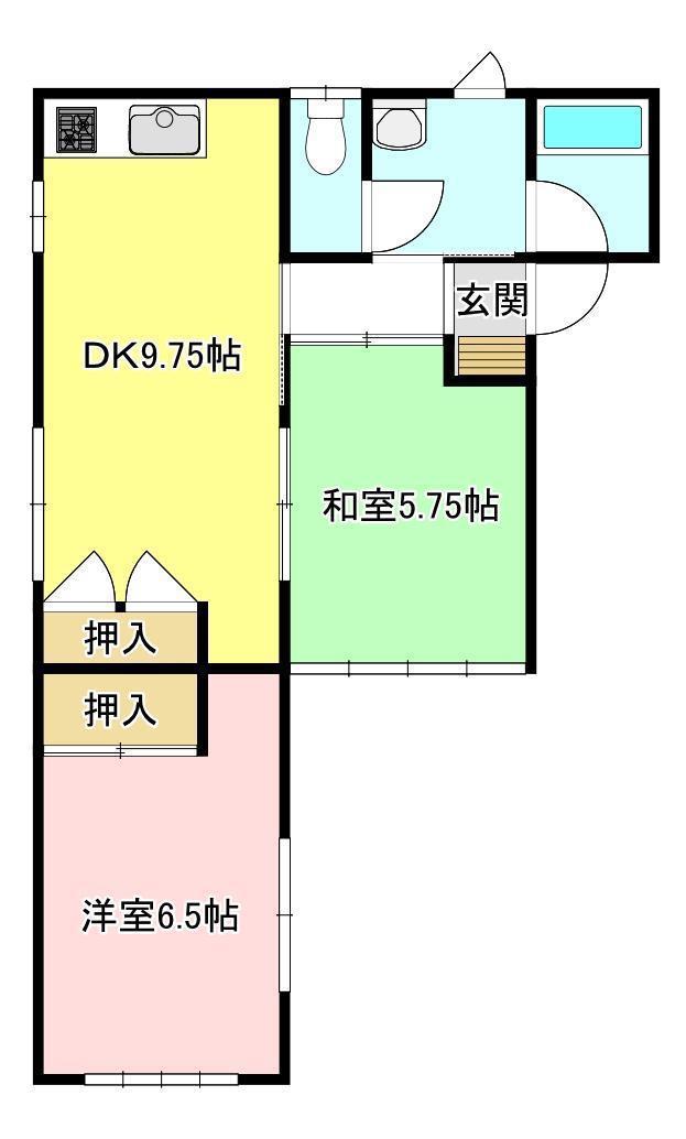 エルディ菊池(2DK/2階)の間取り写真
