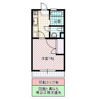 ルージュII A棟(1K/2階)の間取り写真
