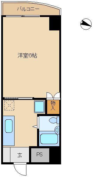 岩波第2ビル(1K/3階)の間取り写真