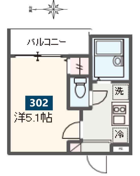 MELDIA扇大橋III(1K/3階)の間取り写真