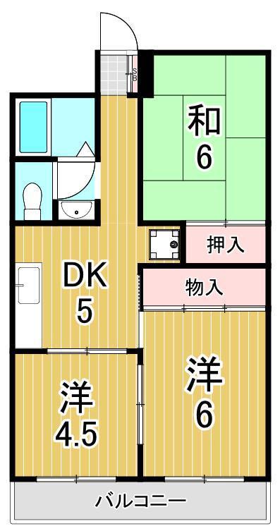 アーバンハイツ飯野(3DK/2階)の間取り写真