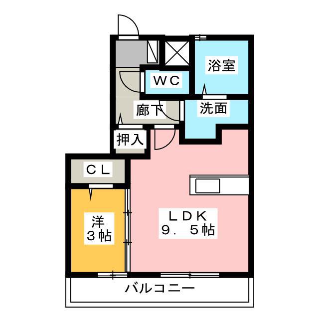 グランドネーフルときわ(1LDK/1階)の間取り写真