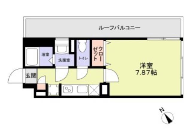 市谷台町M(1K/4階)の間取り写真